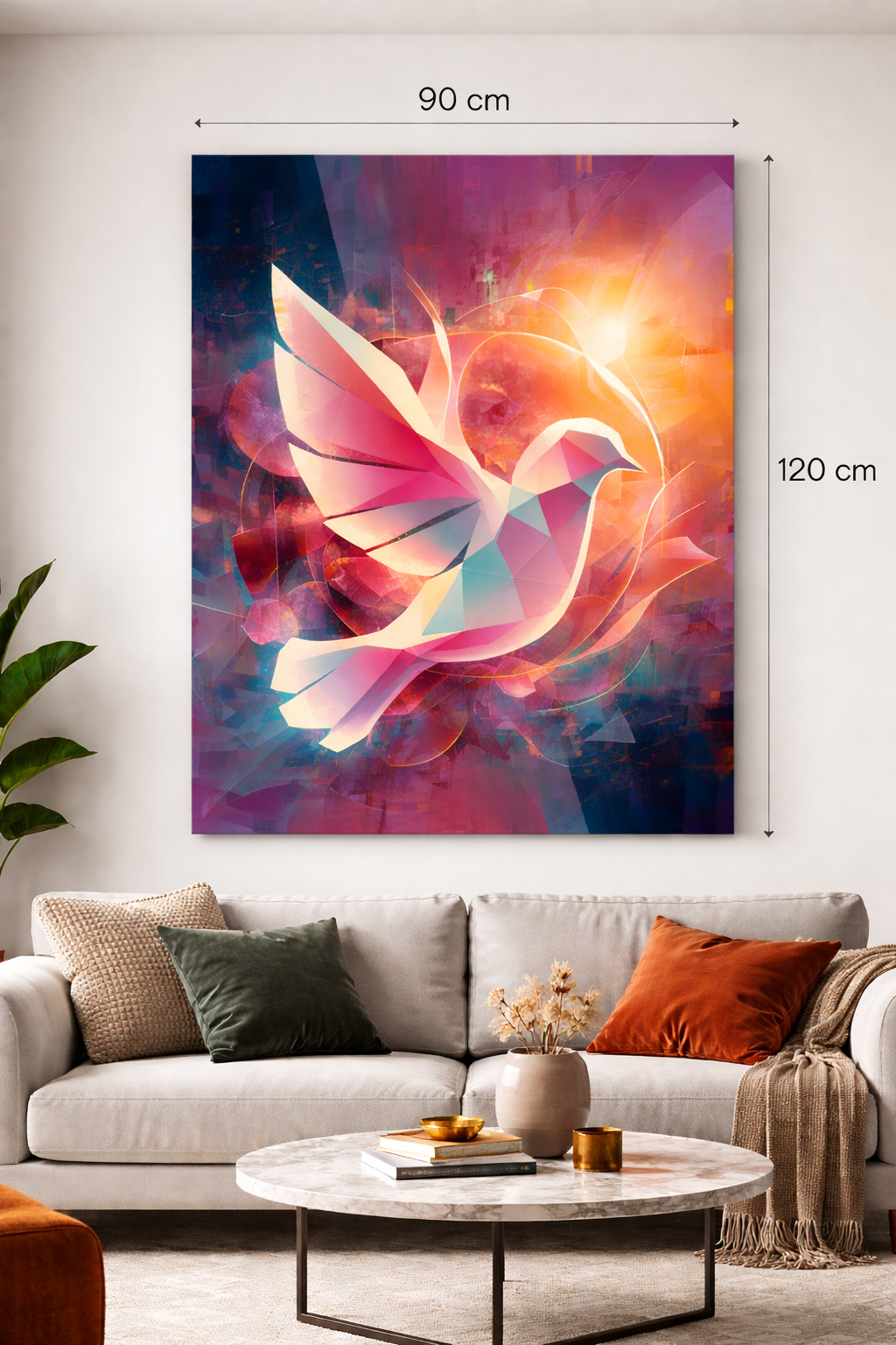 Pop-Art Taube – Wandbild auf Leinwand