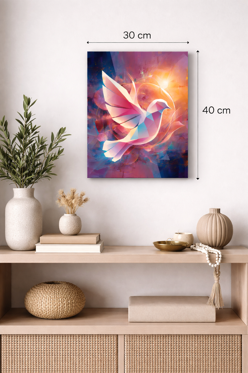 Pop-Art Taube – Wandbild auf Leinwand