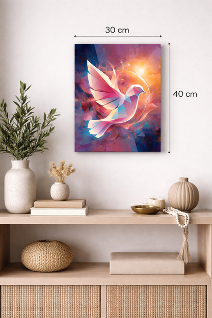 Pop-Art Taube – Wandbild auf Leinwand