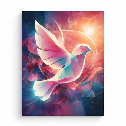 Pop-Art Taube – Wandbild auf Leinwand