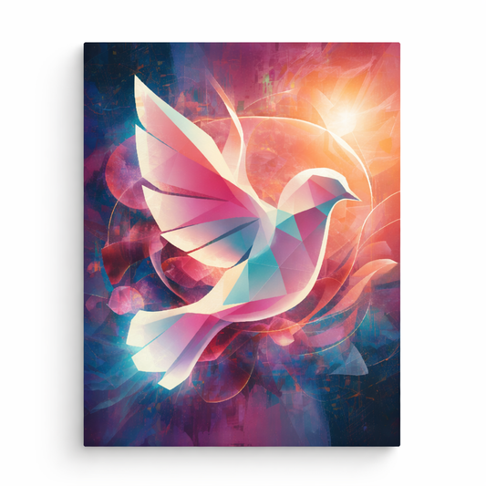 Pop-Art Taube – Wandbild auf Leinwand