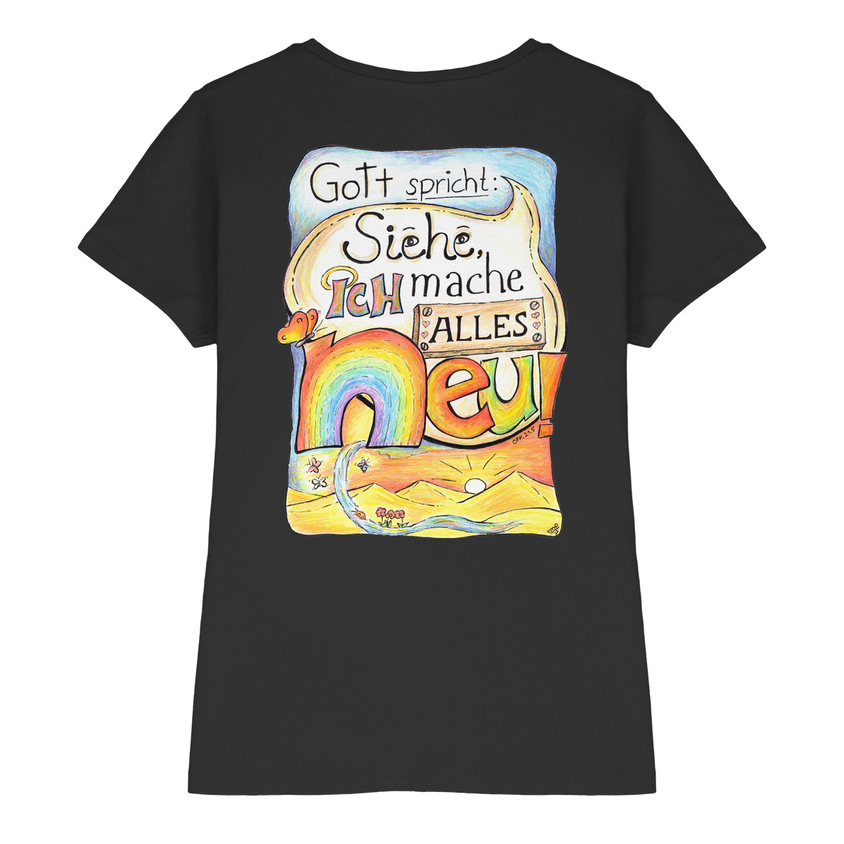 Jahreslosung 2026 by Eva Maria Plottek backprint - Ladies Premium Shirt