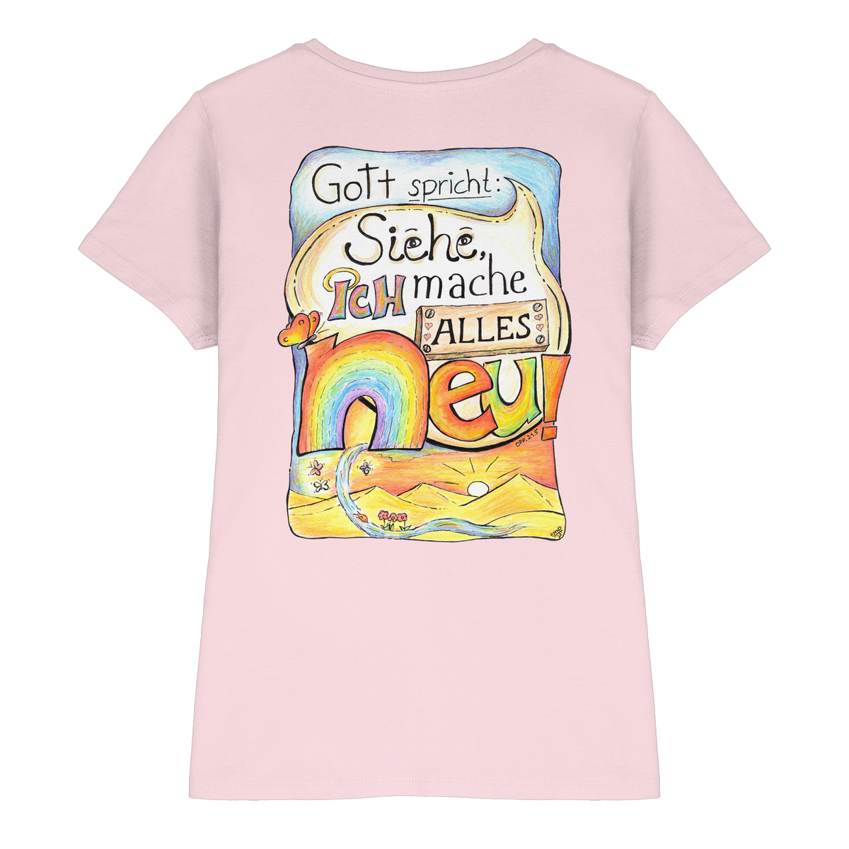 Jahreslosung 2026 by Eva Maria Plottek backprint - Ladies Premium Shirt