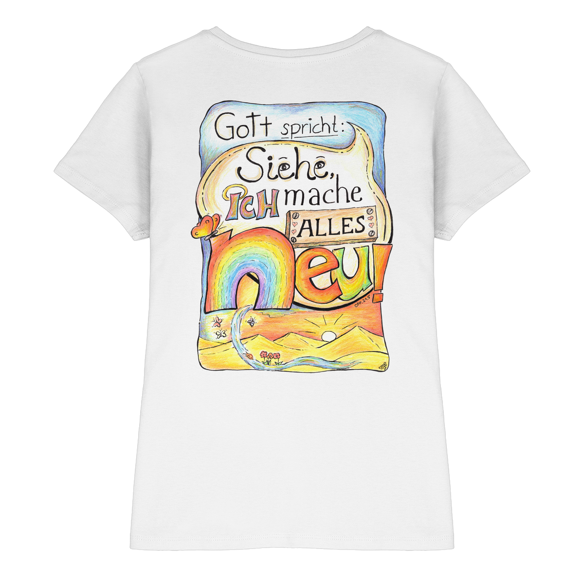 Jahreslosung 2026 by Eva Maria Plottek backprint - Ladies Premium Shirt
