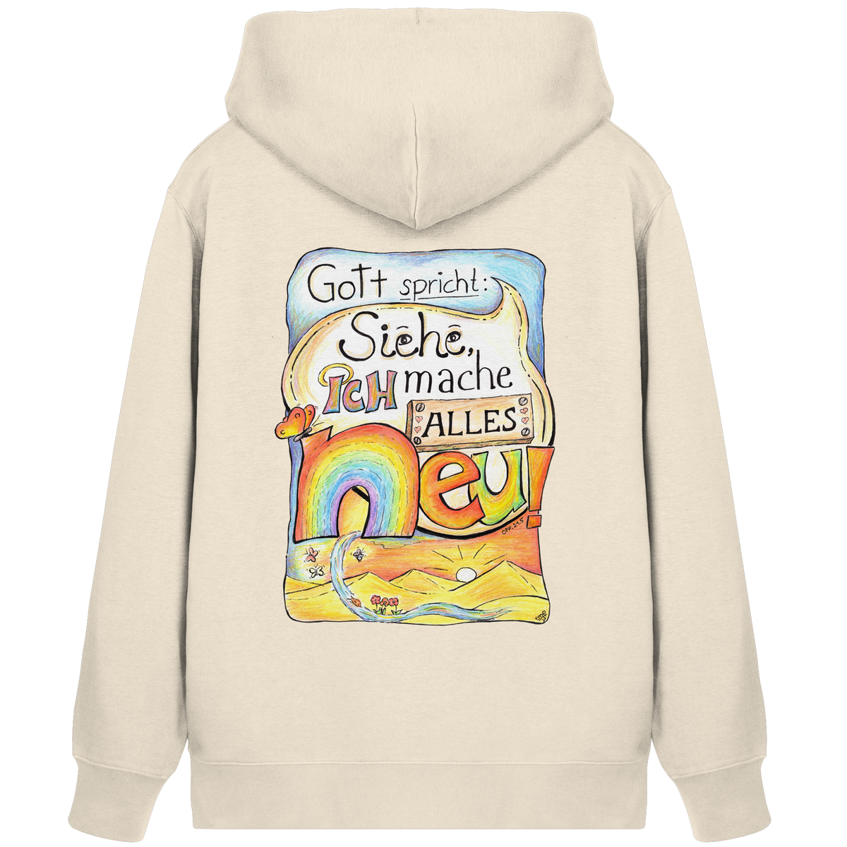 Premium Sweatjacke – Jahreslosungsmotiv 2026 backprint - Organic Zipper