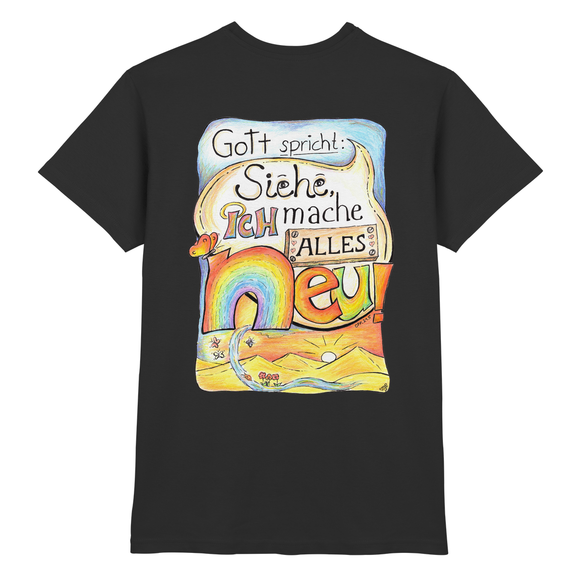 Jahreslosung 2026 by Eva Maria Plottek backprint - Premium Shirt