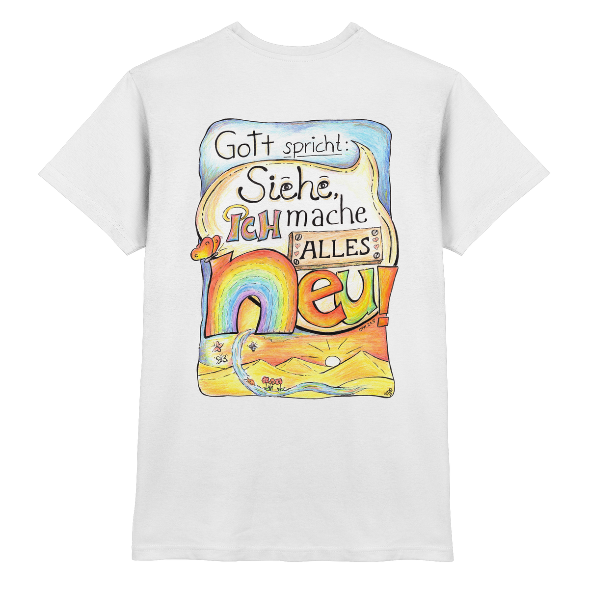Jahreslosung 2026 by Eva Maria Plottek backprint - Premium Shirt
